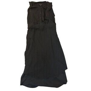 Banana Republic Pleated Black Sleeveless Dress Size 6 Sheer Cocktail Party